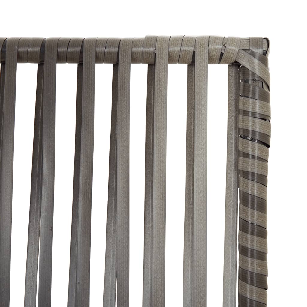 Room Divider 5 Panels Grey Poly Rattan